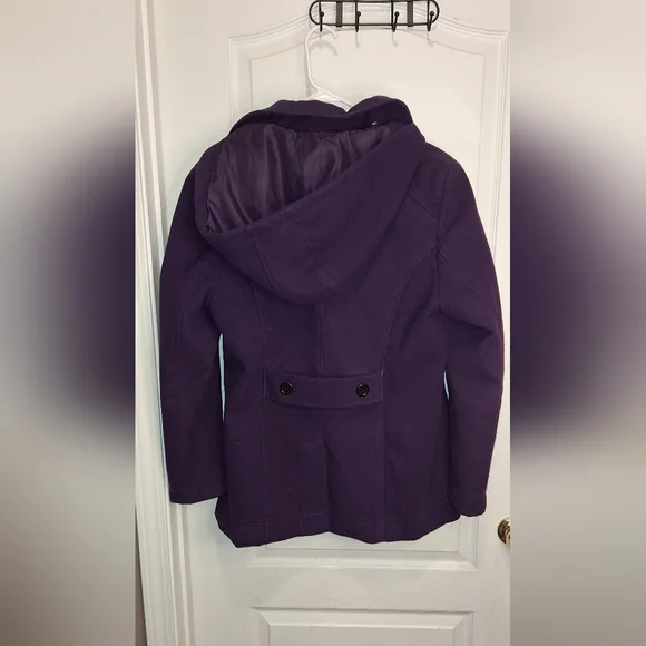 1 Madison Purple Peacoat Coat W/ Detachable Hood / XL - Picture 2 of 10